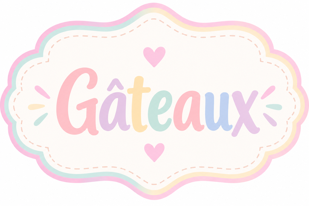 Étiquette kawaii pastel « gâteaux » (1)
