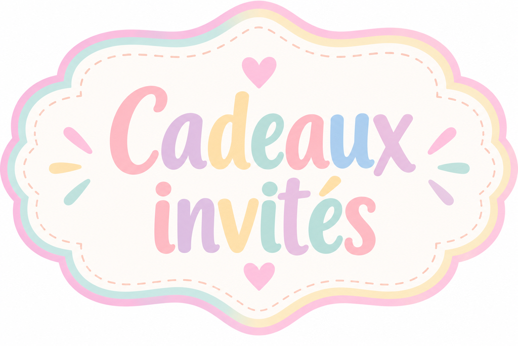 Étiquette pastel « cadeaux invités »