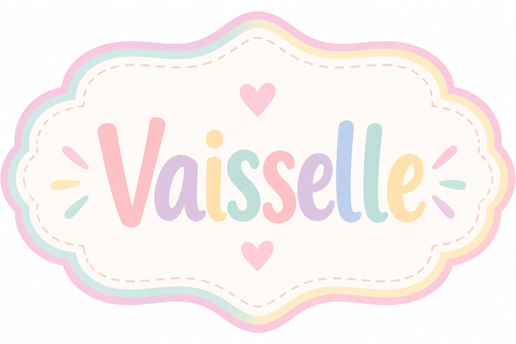 Étiquette pastel « vaisselle » kawaii