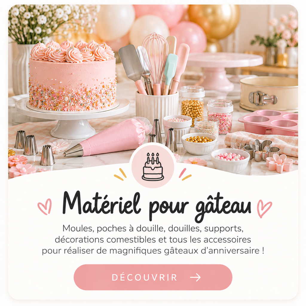 matériel pour gâteau pastel et festif